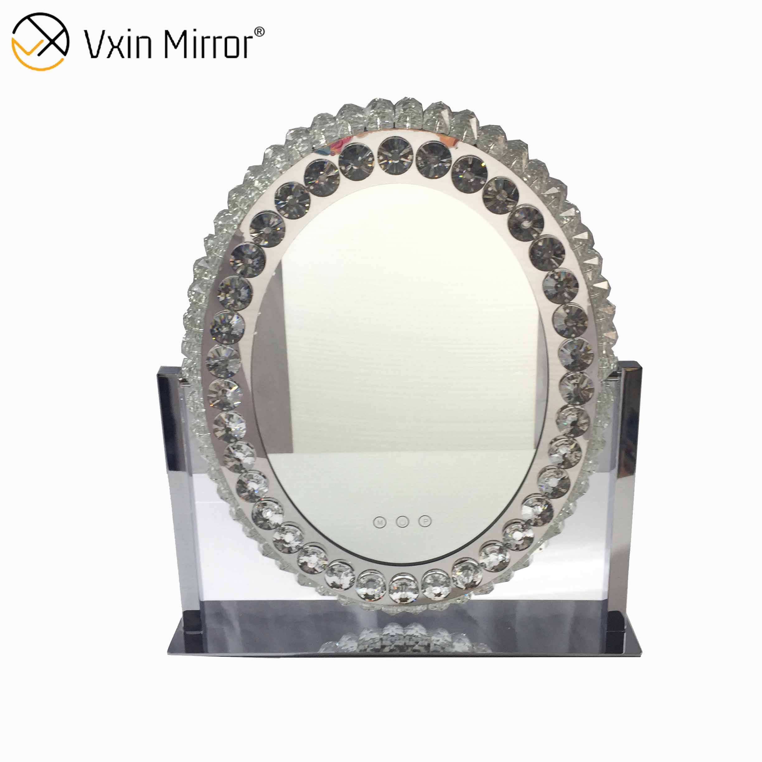 3 вида цветов LED vxin WXDL-175 Серебряный Кристалл вентиан освещенное туалетное зеркало
