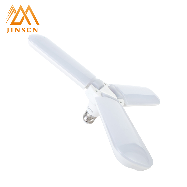 2019 Новый 45 Вт led деформируемый гаражный светильник E27 B22 энергосберегающий светильник, лампа с тремя листами, лопасть вентилятора, светодиодный светильник