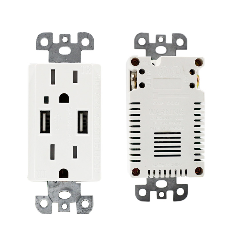 Новинка 2019, сетевое зарядное устройство usb стандарта США, 15 А, а, высокоскоростное Зарядное устройство USB, настенная электрическая розетка