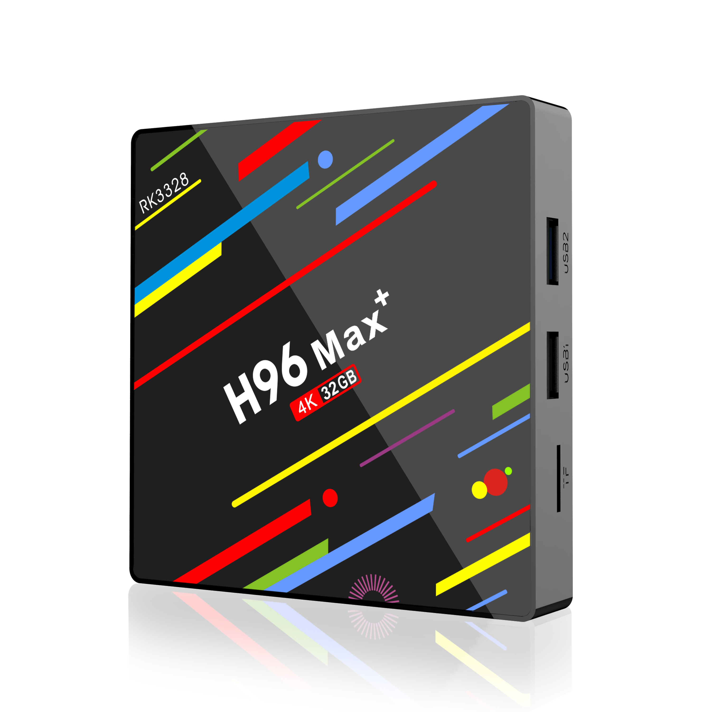 H96 max + RK3328 четырехъядерный ТВ-бокс Smart tv box android 9,0 4 ГБ/32 ГБ 2,4G WiFi с 2,4G голосовым пультом дистанционного управления
