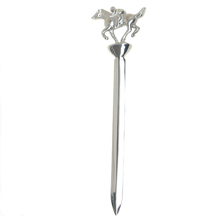 Racing Horse Customized Souvenirs Zinc Alloy Silver Color Metal Sword Letter Opener