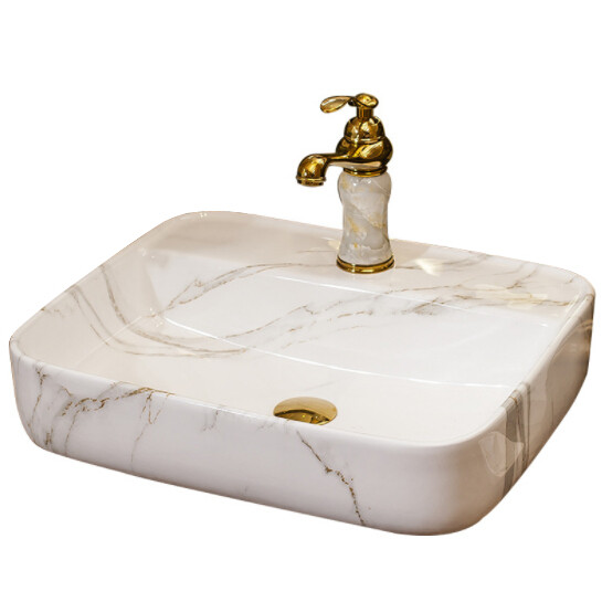 Bathroom art basin nordic simple style rectangular marble toilet bath hand wash basins for hotel and home wholesale