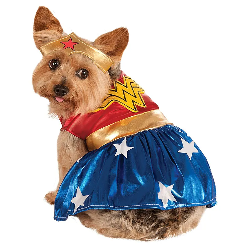 Pet Clothes Wonder Woman Apparels Soft Pet Costume