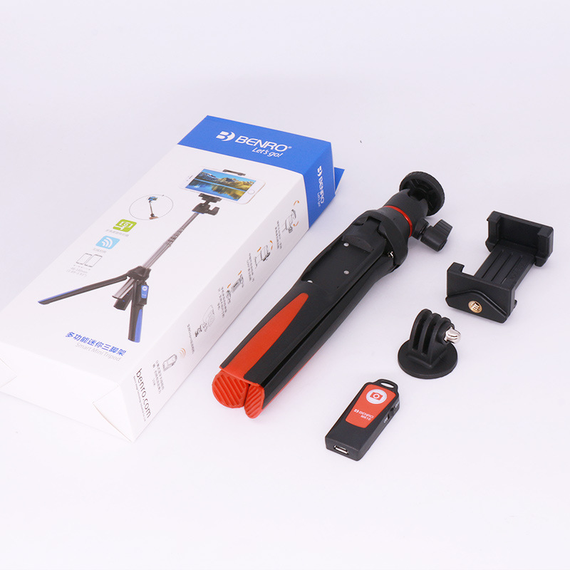 Ручной и миниатюрный Штатив BENRO 3 в 1, монопод для селфи с функцией Bluetooth и дистанционным затвором для iPhone, Sumsang, Gopro