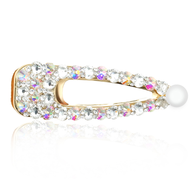 Оптовая продажа аксессуары для волос Bling Сплав Латунь Золото Алмаз жемчуг Циркон Кристалл утконоса клип шпилька обувь Дево