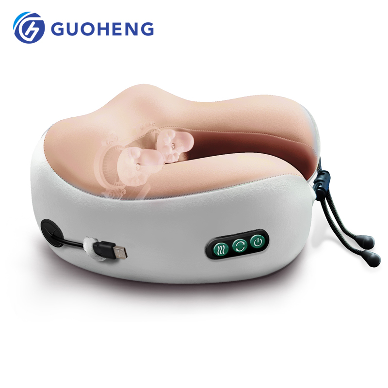 2021 г., guoheng, оптовая продажа, портативная u-образная вибрационная Беспроводная Массажная подушка для бизнеса и путешествий