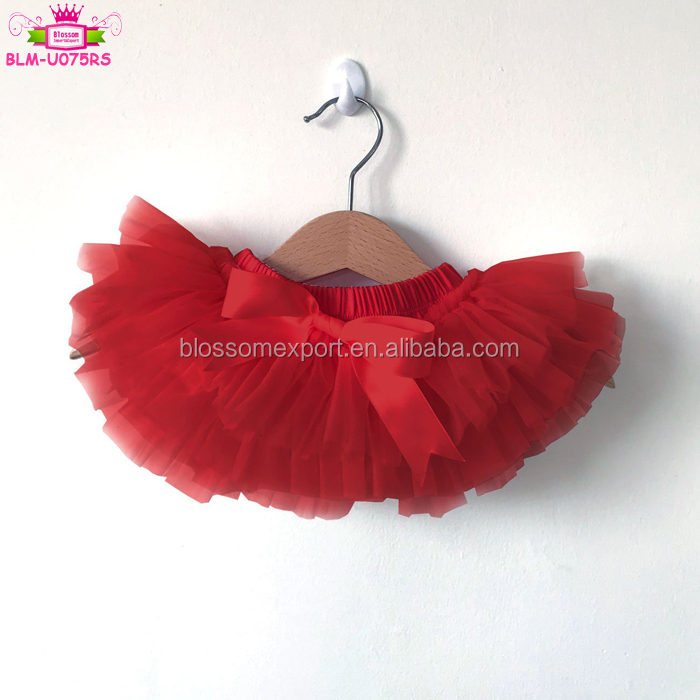 Newborn Photo Prop Chiffon Ruffle Diaper Cover Christmas Solid Red Baby Girl Tutu Bloomer For Christmas Or Valentines