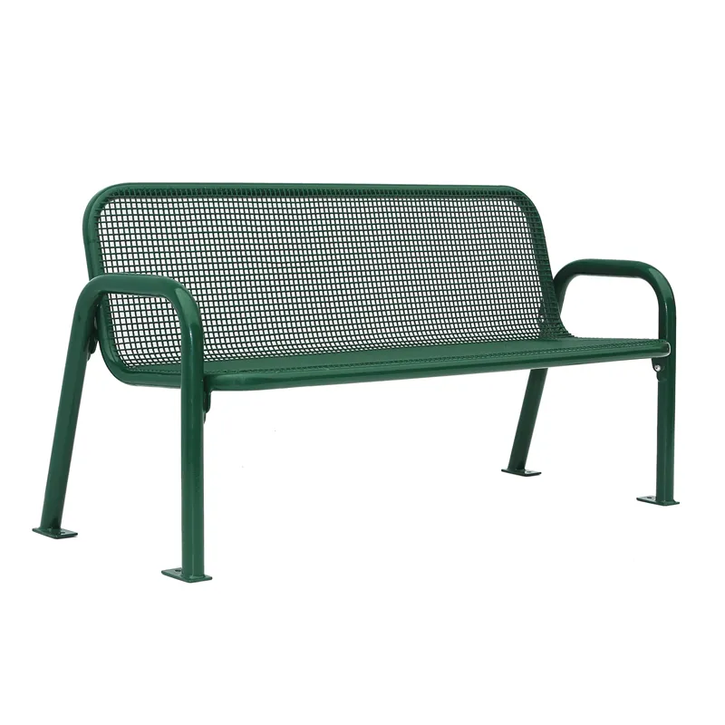 Arlau Outdoor Public steel Bench Seating ,Thermoplastic coating Garden metal Bench