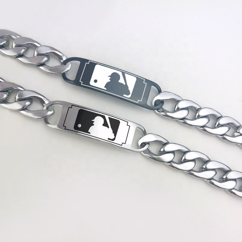 Titanium стали Высшей лиги бейсбола, цепочки на руку как подарок-Бейсбол Браслет