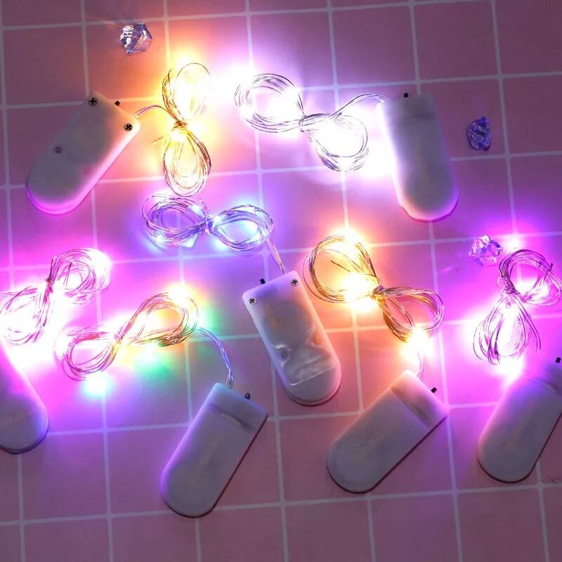 2 м 20led отражатели/3 м 30led 2 функции мерцание CR2032 Кнопка контейнер под элемент питания Led гирлянда для Рождество украшения гирлянды