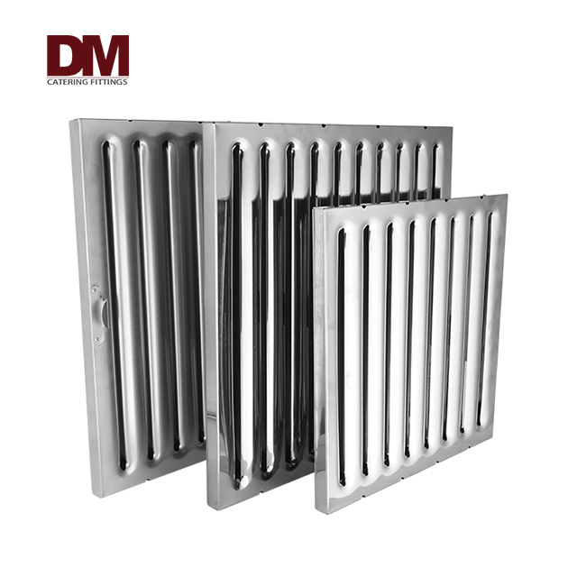 Heavy duty 430ss commercial kitchen range hood baffle filter