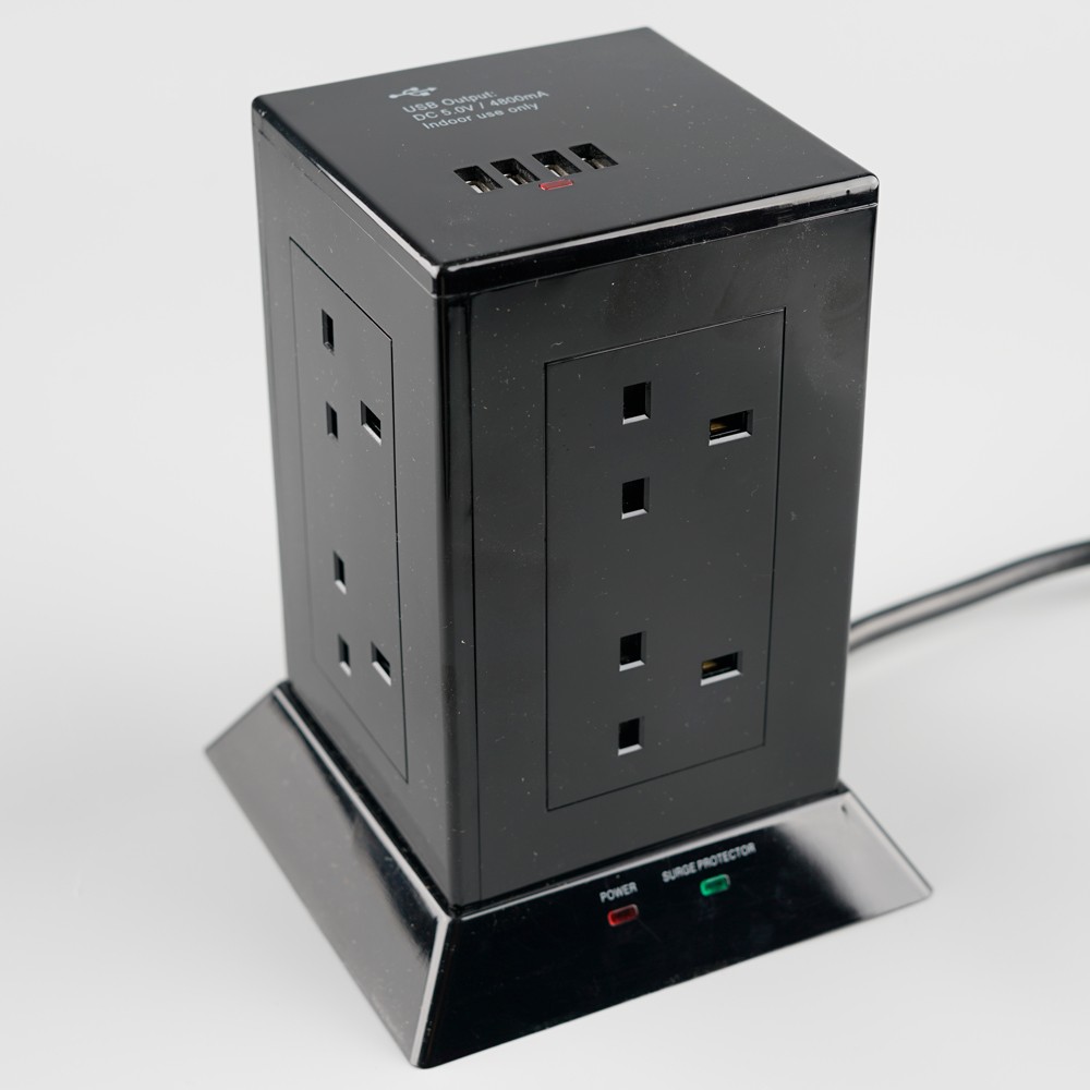 WK 13A 8 Gang с 4 USB-портами удлинитель для штепсельной вилки 13A