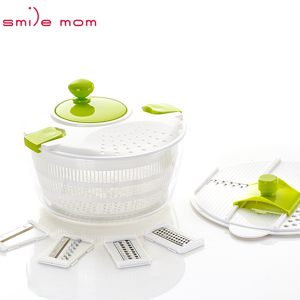 Smile mom 7 в 1 Набор салатов для кухни 4L ручная овощерезка-овощерезка сушилка для салата