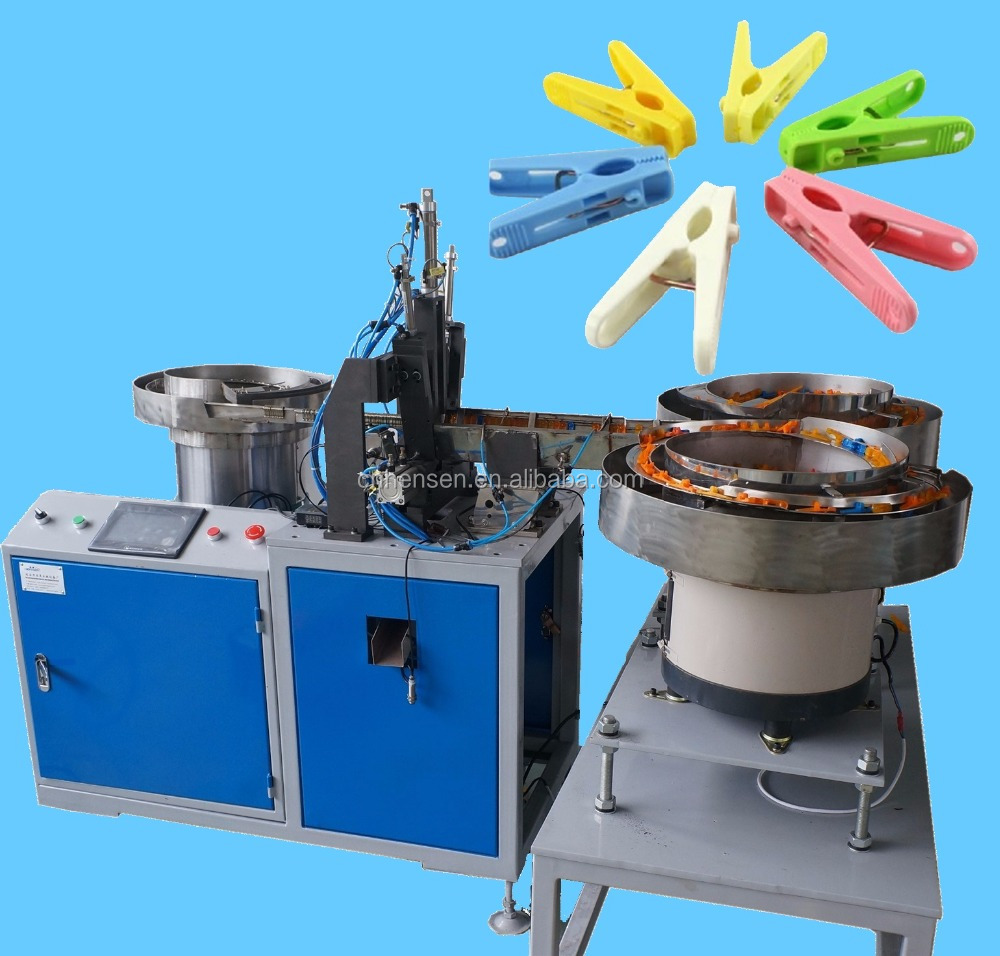 Automatic plastic clothespin assembly machine/clothes peg assembly machine