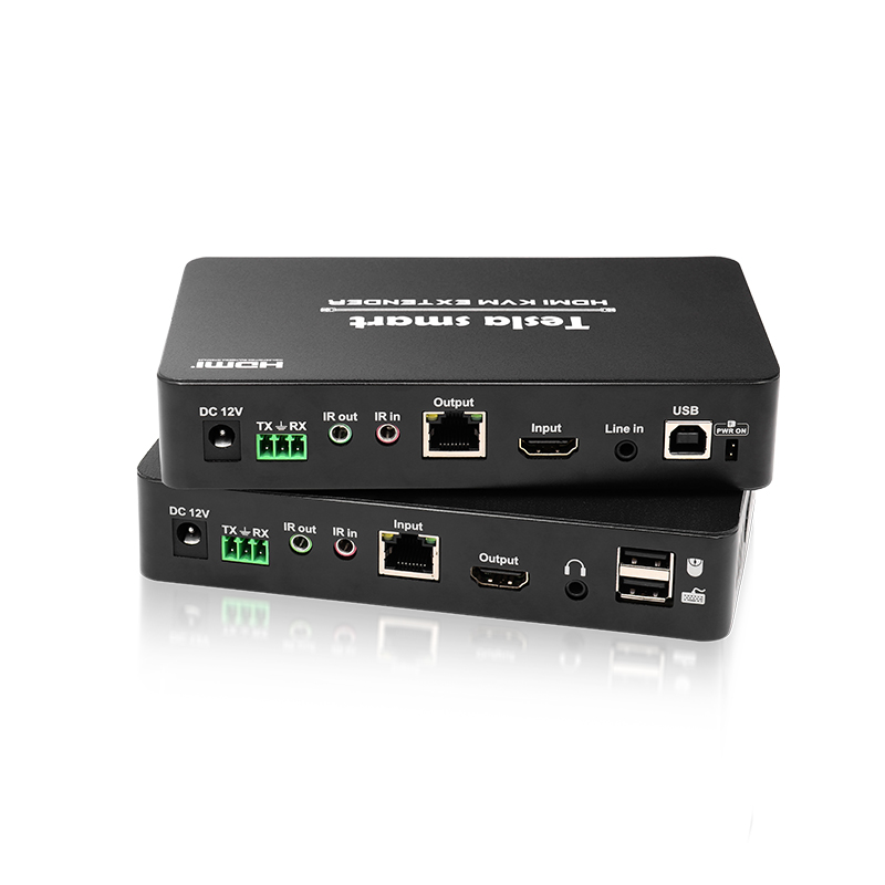 Новый дизайн RS232 4 к HDMI KVM удлинитель 100 м поддержка L/R аудио выход на приемник