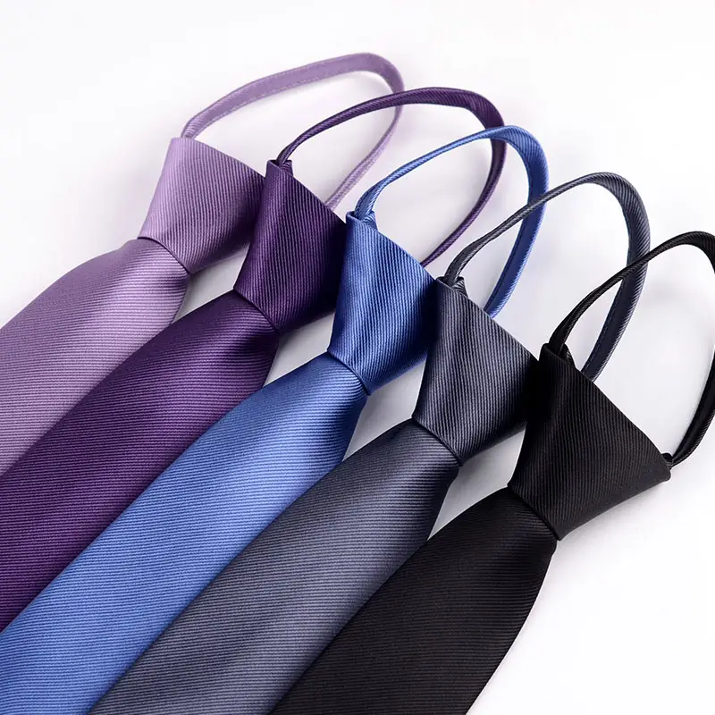 New Design Cheap Fashion Customized Woven 6CM Silk Zipper Tie for man