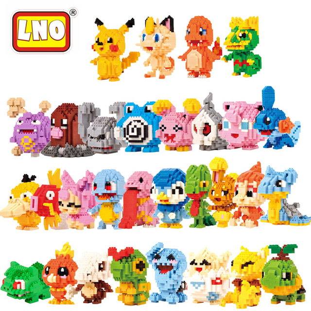 Wholesale plastic mirco building block 38 action figures series GBA pokemon toys