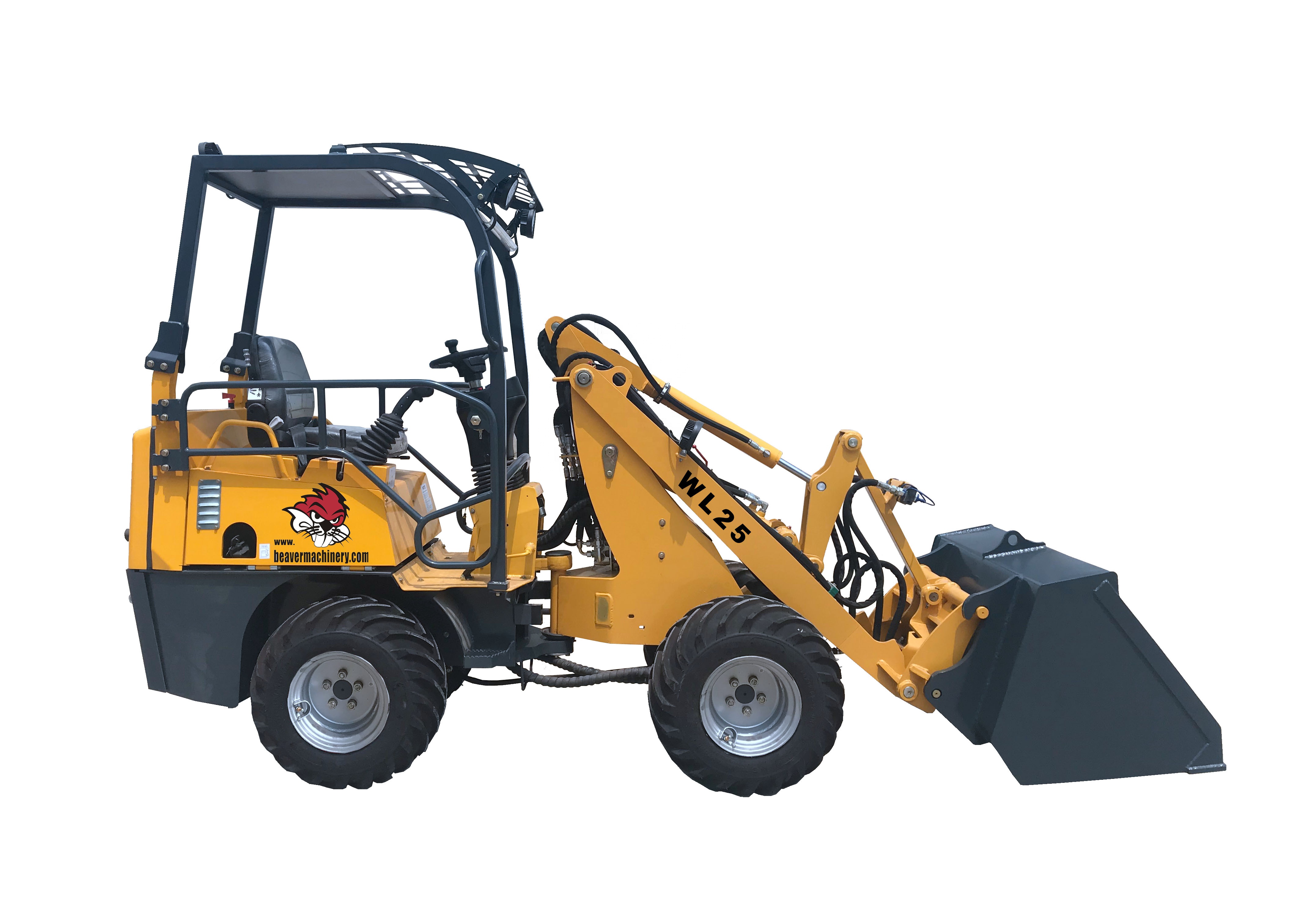 Новый горячий Мини колесный погрузчик 25hp с различными насадками