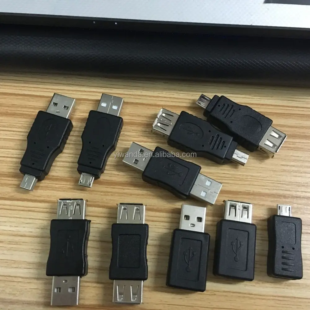 OEM USB2.0 adapter/connector micro usb male to mini usb female black