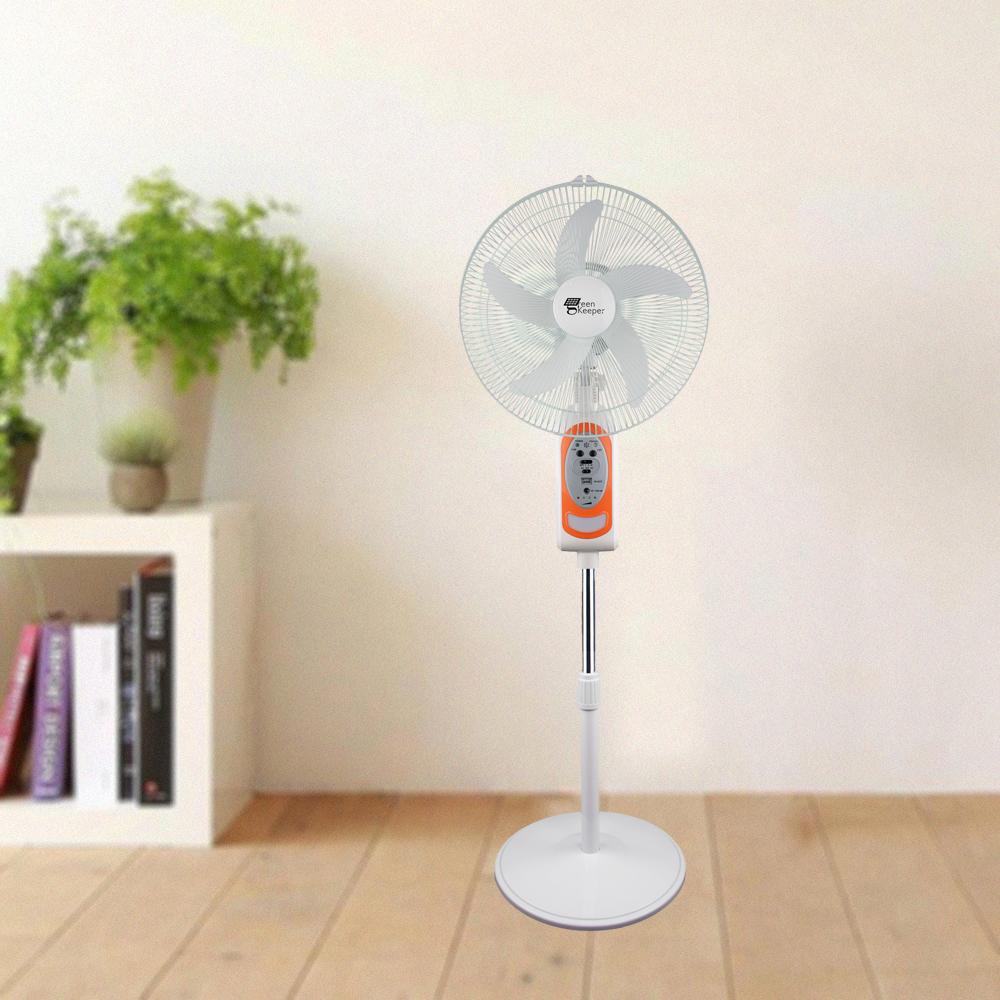 2019 AC/DC solar rechargeable stand fan with led light