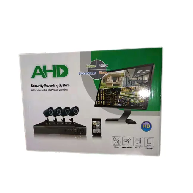 trade assurance 4ch 720p H.264 night vision cctv dvr kit for home security camera system