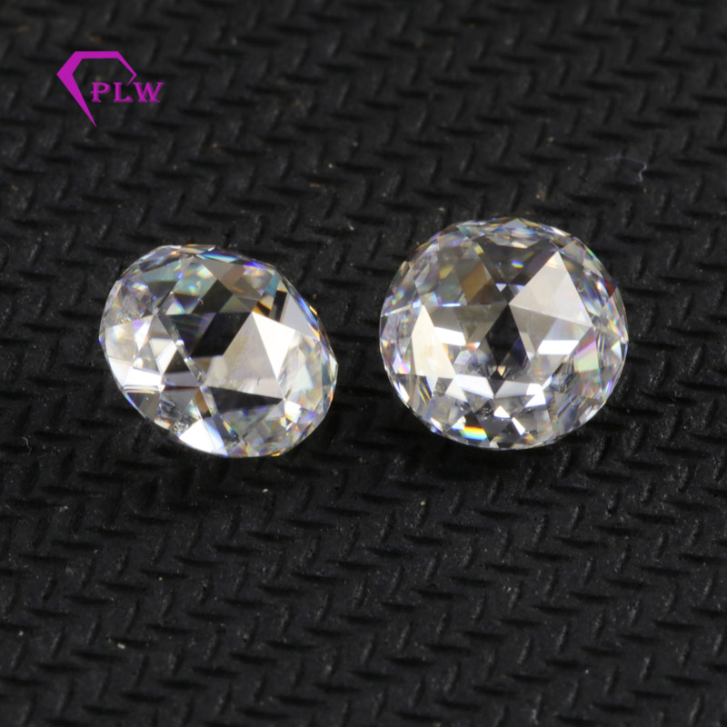 Wuzhou factory EF color VVS round 8mm double side rose cut moissanite