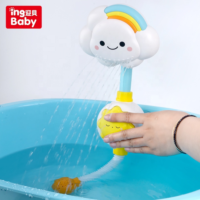 Ingbaby распылитель воды Электрический светодиодный свет Радуга красочное облако солнце звезда душ разбрызгиватель Ванна вода игра Ванна игрушки
