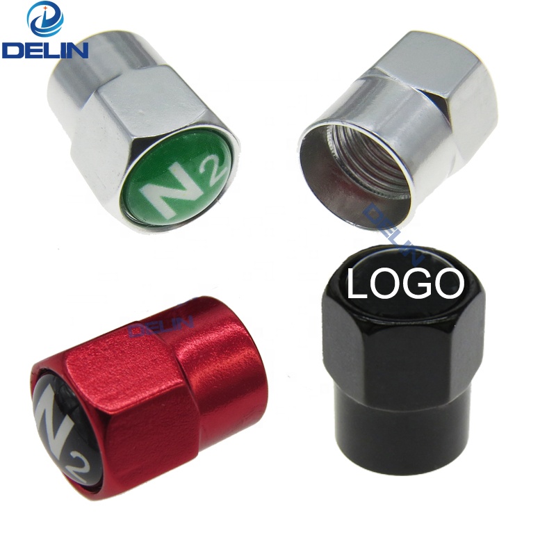 colorful metal Nitrogen N2 Tire Valve Caps Car motorcycle bike Valve Stem Covers custom logo Wheel Rim Valve Caps