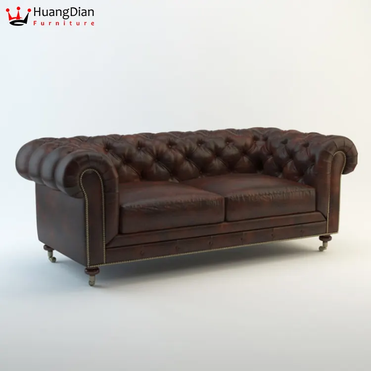 china classic hotel furniture divan leather chesterfield sofa with caster