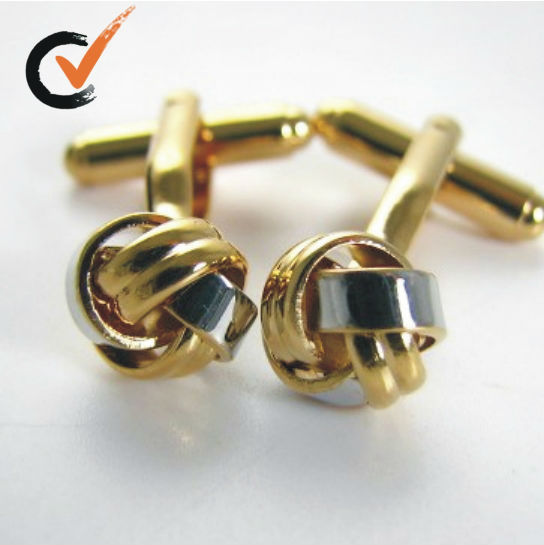 Elegant Double Colors Knot Cufflinks With Gold-Plated