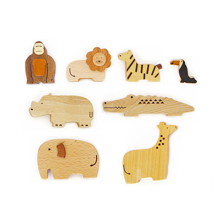 Unique Nature Wooden Montessori Toys Toddler Animal Blocks With Hot Sell