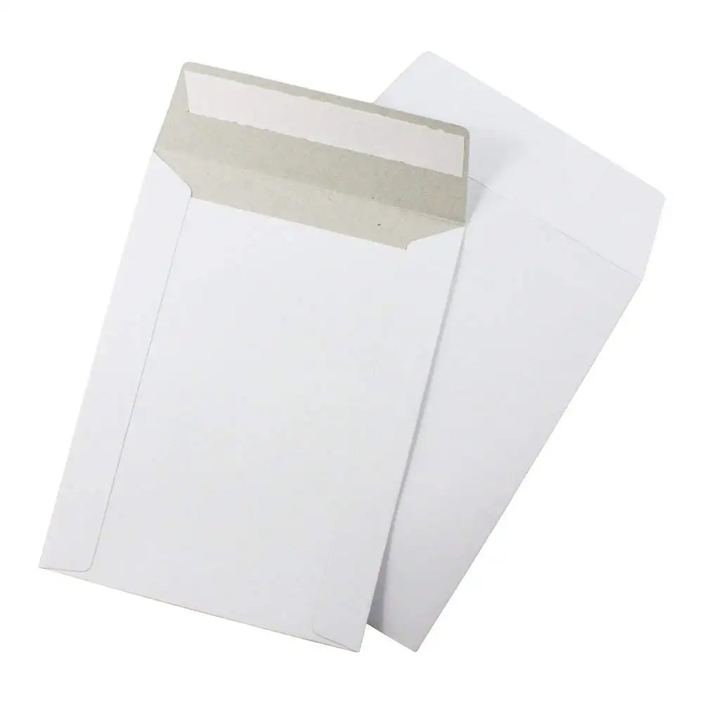 C5 DL B5 A3 Stiff Cardboard Custom Printed Cardboard Mailer Envelopes For Product Packaging With Peel Strip Recycled Envelopes