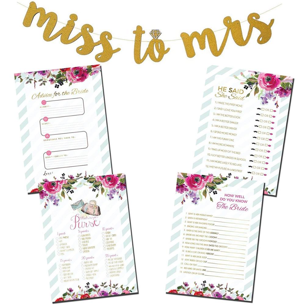 Набор для свадебных игр с баннером Miss to Mrs