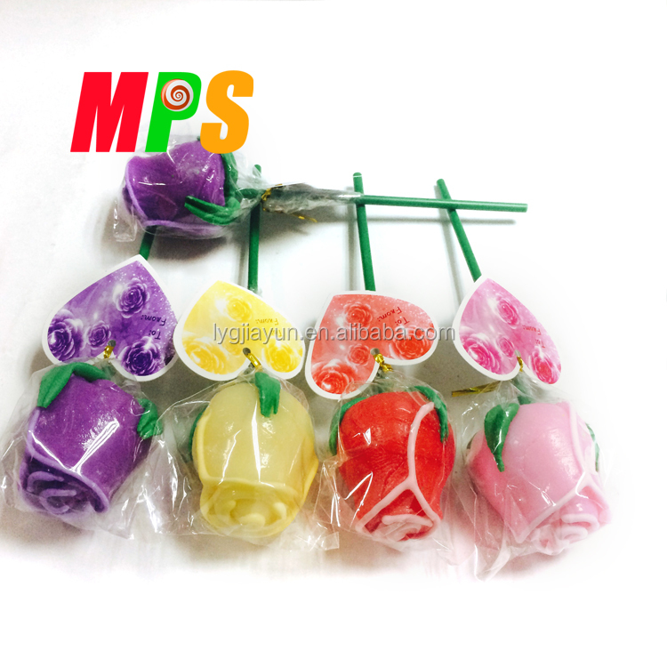 50g Big Rose Shape Lollipops for Sale