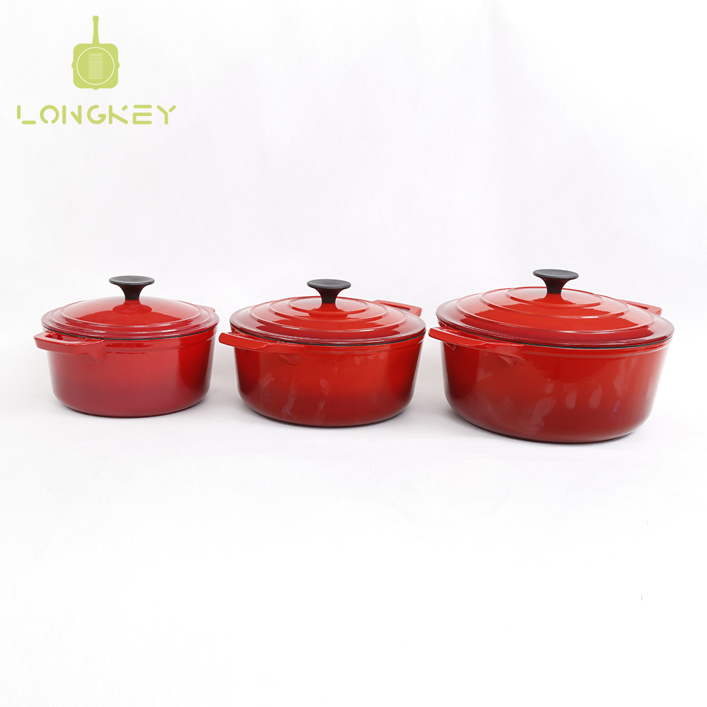 LFGB enamel cast iron cookware set