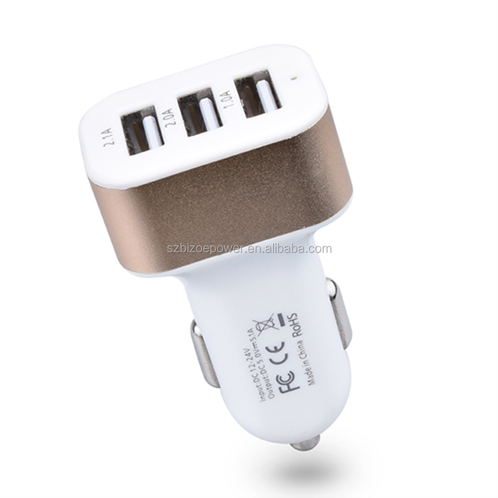 5V3. 1A 3 порта USB Автомобильное зарядное устройство с умным микросхема, безопасность 3 в 1 Автомобильное зарядное устройство