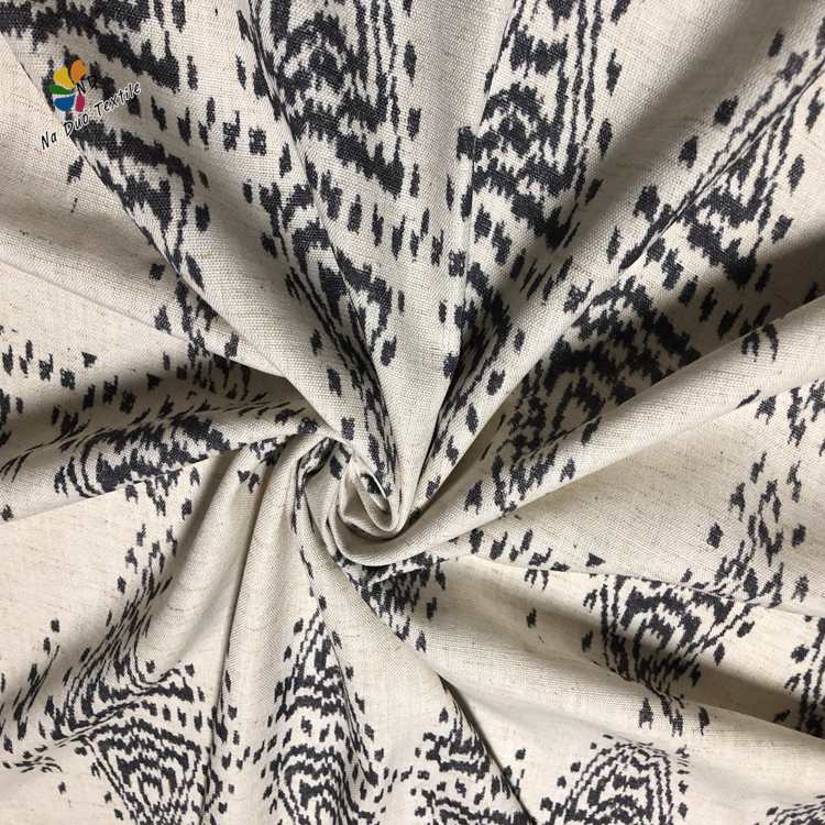 New design printed linen like fabric custom printed fabric design cushion fabric