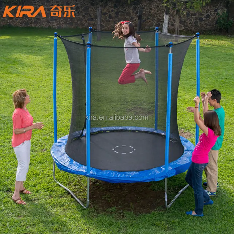 Commercial Used Indoor/Outdoor Round 15ft Trampoline With Safety Net Enclosure