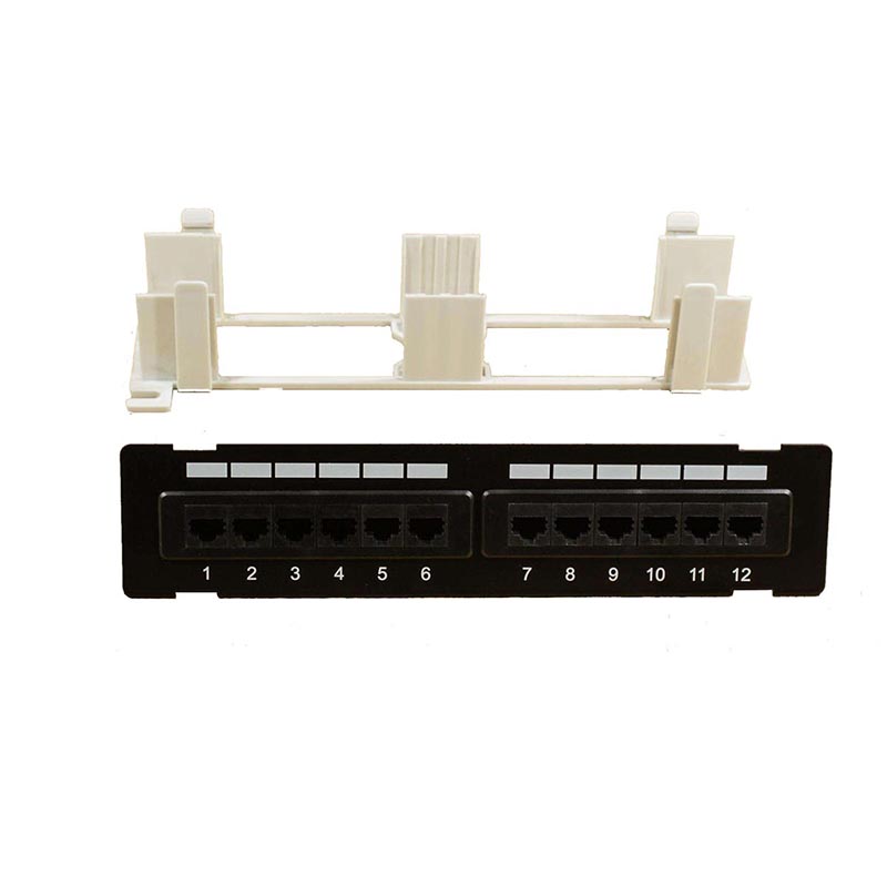 XL-P5E0012 хорошая цена Высококачественная аккустическая система для RJ45 UTP двойной 110 крона IDC 1U 12 портовая коммутационная панель с кабельным управлением