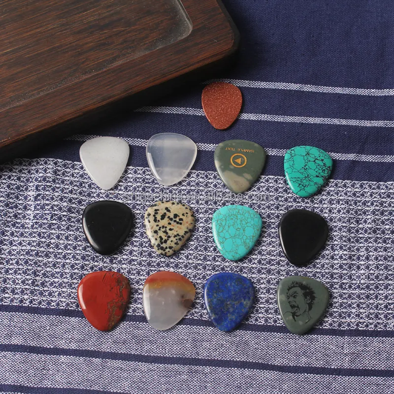 Manufacturer Natural Semi-precious Stones Guitar Pick Sheet Gem Stone Musical Instrument