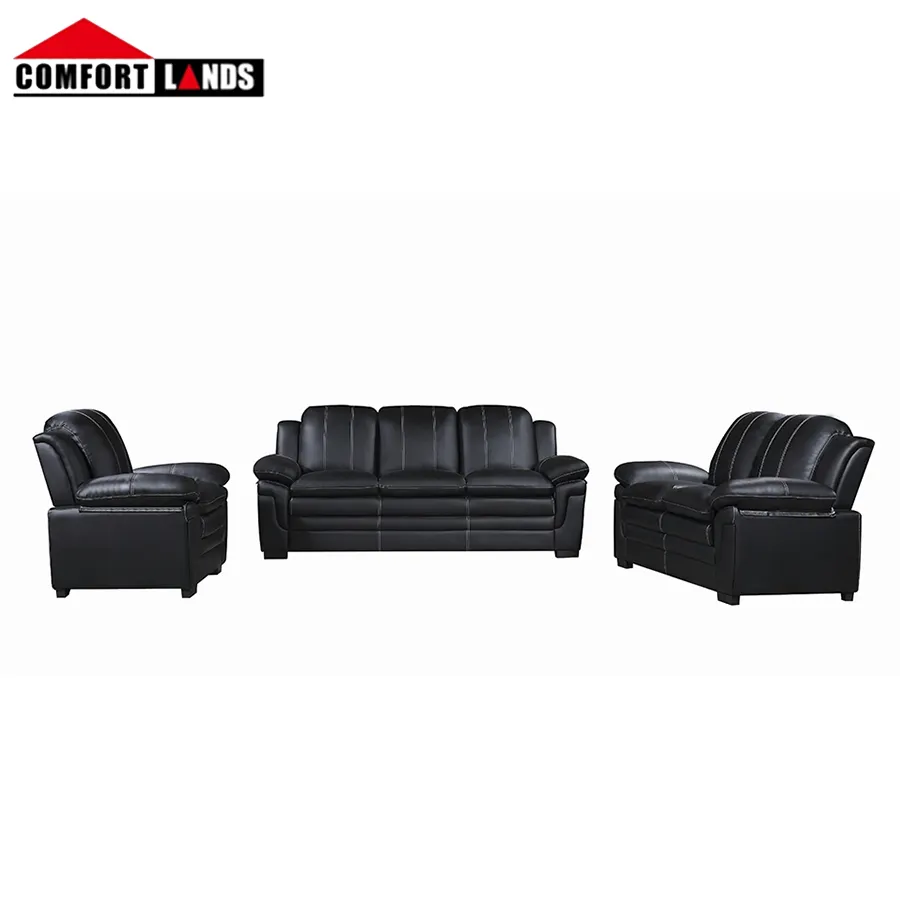 Диван набор гостиная мебель современная тумба 3 + 2-местный диван-кровать/3 + 2 + 1 диван-кровать, современный дизайн, черная кожа