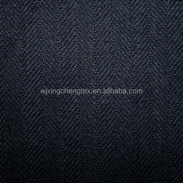 От Wujiang Runze Textile 100% полиэстер темно-синий твидовый елочка ткань для одежды