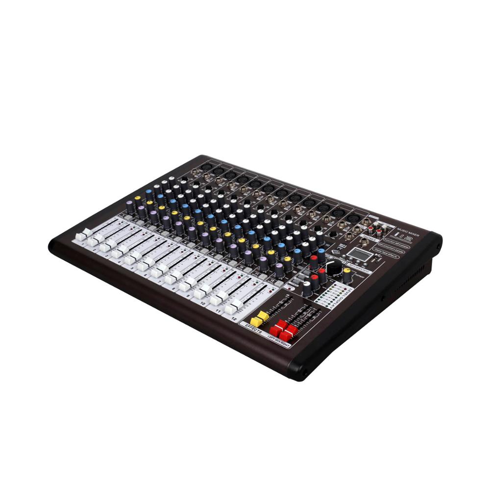 Accuracy Pro Audio I12 6/8/12 Channels Pro Mixer Audio DJ Mixer with USB