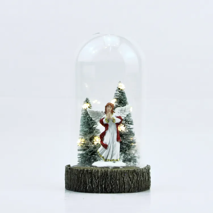 Merry christmas decoration dome glass bell jars wholesale