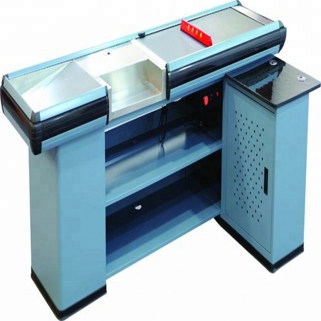 Shunhong customized supermarket checkout counter cash register with conveyor belt on sales