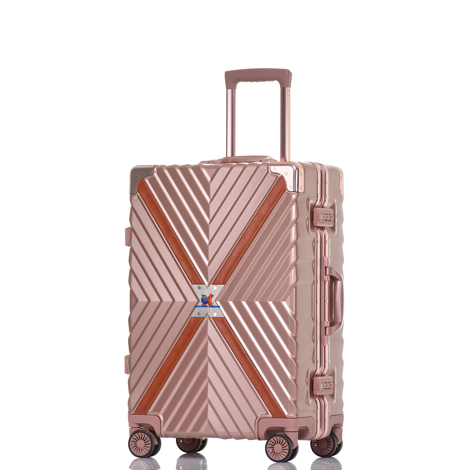 2019 CRL High quality President Colorroad Aluminum Luggage Suitcase OEM ODM ABS/PC My Design Custom Printed Hard Luggage Set