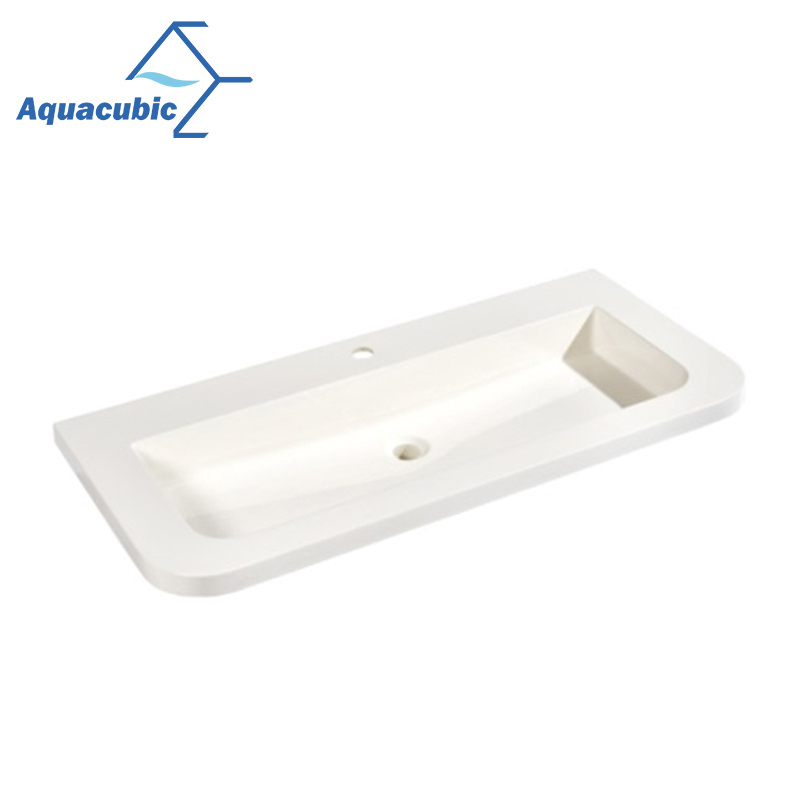 Aquacubic высокое качество белая столешница для ванной комнаты, ручная керамическая раковина, умывальник