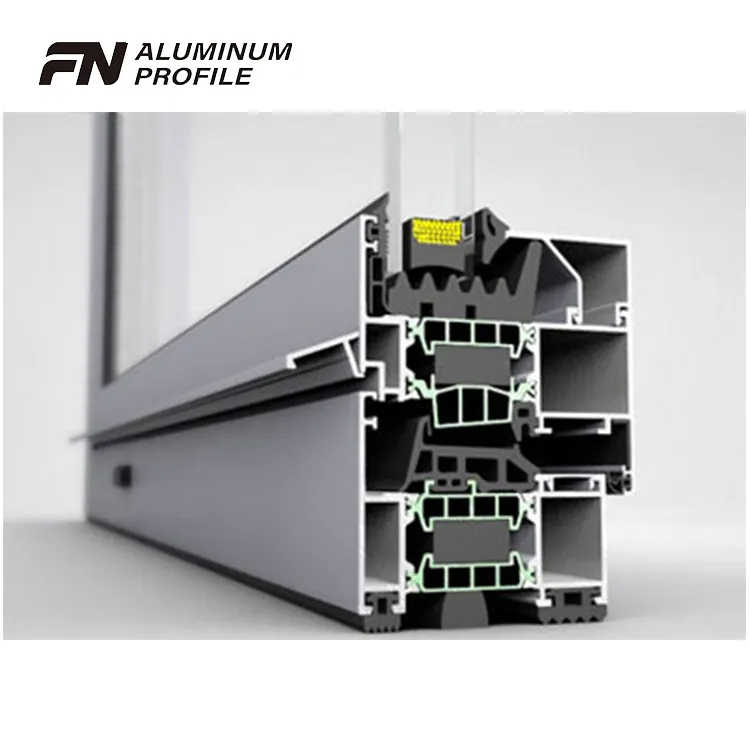 Profiles Aluminium  Extrusion Framed Sliding Glass Door Window Thermal Break Extrusion Aluminium Profiles