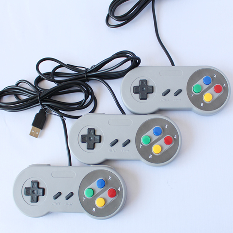2017 классический ретро USB игровой контроллер для Nitendo SNES поддержка ПК с ОС Windows/MAC OS/Android TV BOX в сером цвете и фиолетового цвета
