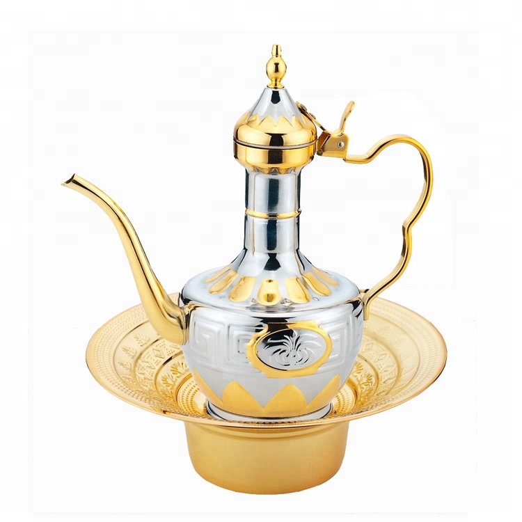High Quality Arabic Hand Washing Set Stainless Steel Muslim Hand Water Kettle and Washing Pot with basin
